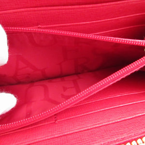 未使用 フルラ レザー レッド 赤 L字ファスナー 長財布 財布 1703【中古】FURLA