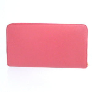 未使用 フルラ レザー ピンク ラウンドファスナー長財布 財布 1704【中古】FURLA