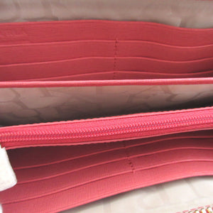 未使用 フルラ レザー ピンク ラウンドファスナー長財布 財布 1704【中古】FURLA