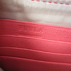 未使用 フルラ レザー ピンク ラウンドファスナー長財布 財布 1704【中古】FURLA