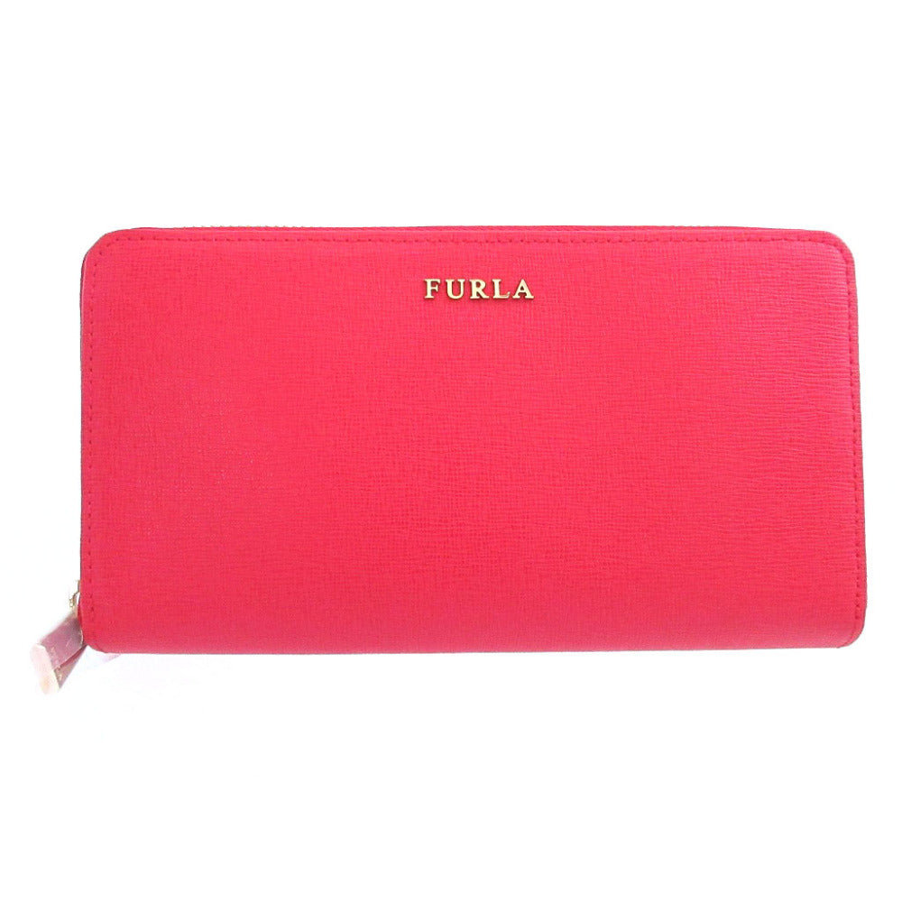 未使用 フルラ レザー レッド 赤 ラウンドファスナー長財布 財布 1705【中古】FURLA