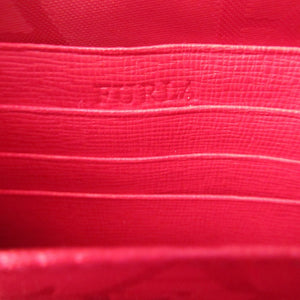 未使用 フルラ レザー レッド 赤 ラウンドファスナー長財布 財布 1705【中古】FURLA