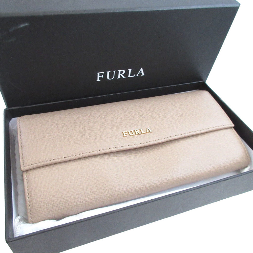 未使用 フルラ レザー ベージュ 2つ折り長財布 財布 1706【中古】FURLA