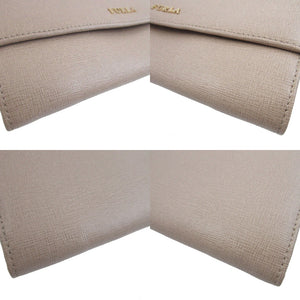 未使用 フルラ レザー ベージュ 2つ折り長財布 財布 1706【中古】FURLA