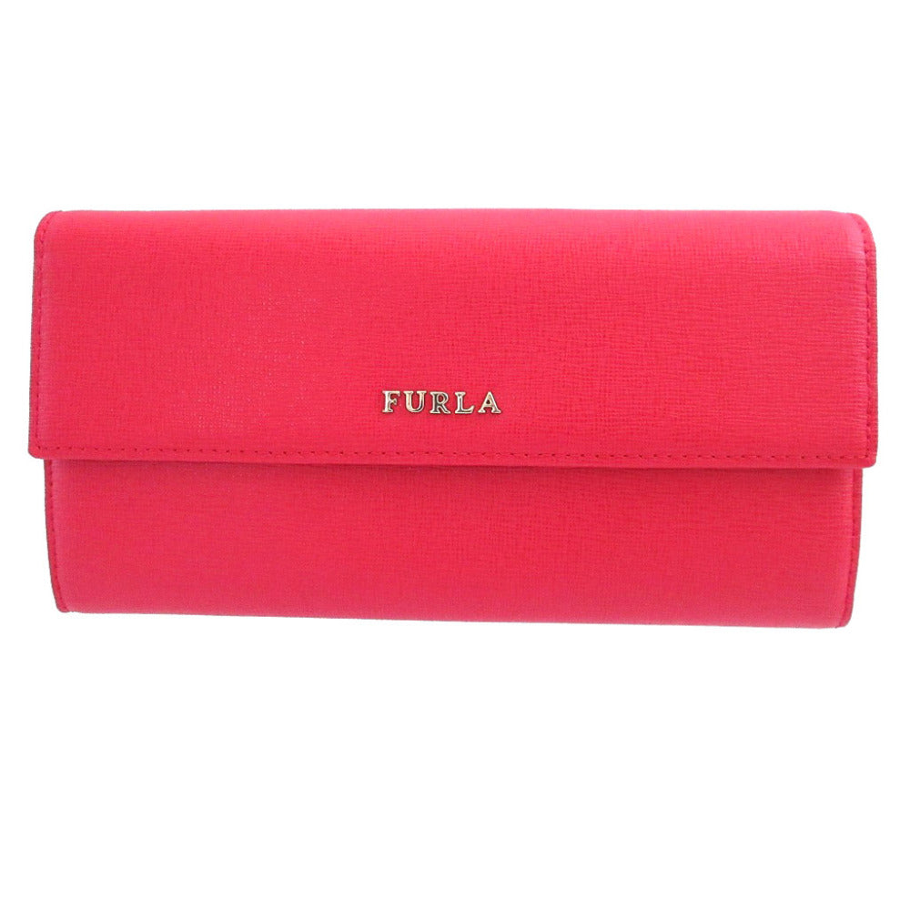 未使用 フルラ レザー レッド 赤 2つ折り長財布 財布 1707【中古】FURLA