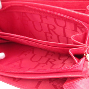 未使用 フルラ レザー レッド 赤 2つ折り長財布 財布 1707【中古】FURLA