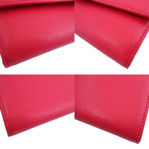 未使用 フルラ レザー レッド 赤 2つ折り長財布 財布 1707【中古】FURLA