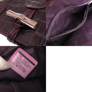 美品 ロンシャン ロゾ 1998 158HT 型押しレザー ボルドー ハンドバッグ 1728【中古】Longchamp