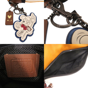 美品 コーチ ディズニー コラボ レザー アイボリー オレンジ ショルダーバッグ 1731【中古】COACH
