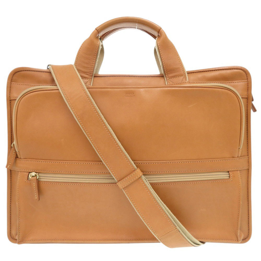 美品 吉田カバン PORTER ポーター レザー ブラウン系 2WAY ビジネスバッグ ブリーフケース 1741【中古】YOSHIDA & CO., LTD. メンズ