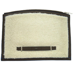 美品 フルラ レザー 本革 ホワイト  白 クラッチバッグ1742【中古】FURLA レディース