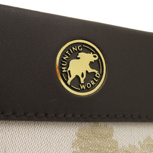 新品同様 ハンティングワールド キャンバス/レザー ベージュ ハンドバッグ 1743【中古】HUNTING WORLD