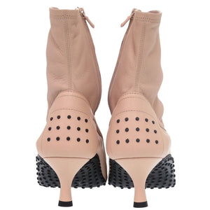 未使用 トッズ ショートブーツ ヒール サイズ40 1/2 レザー ピンク 1750【中古】BURBERRY