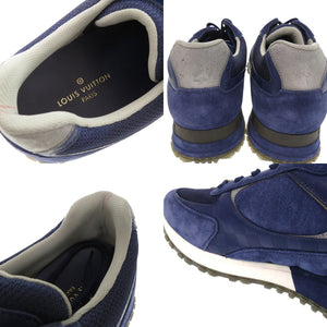 美品 ルイ ヴィトン ランアウェイ ライン ダミエアンフィニ スエード サイズ5 1/2 ブルー スニーカー LV 1752【中古】LOUIS VUITTON メンズ