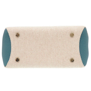 新品同様 ボナベンチュラ ミア ミニ BTBC2-BC キャンバス レザー ブルー 2WAY トートバッグ ショルダーバッグ ハンドバッグ 1797【中古】BONAVENTURA