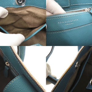 新品同様 ボナベンチュラ ミア ミニ BTBC2-BC キャンバス レザー ブルー 2WAY トートバッグ ショルダーバッグ ハンドバッグ 1797【中古】BONAVENTURA