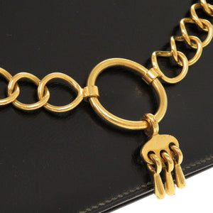 エルメス サンシルボックス ボックスカーフ ブラック ゴールド金具 ○J刻印 ヴィンテージ クラッチバッグ 黒 1800 【中古】 HERMES