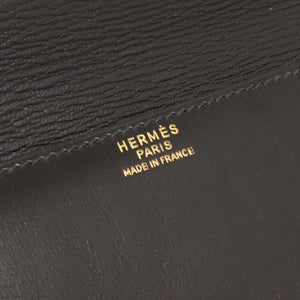 エルメス サンシルボックス ボックスカーフ ブラック ゴールド金具 ○J刻印 ヴィンテージ クラッチバッグ 黒 1800 【中古】 HERMES