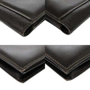 エルメス サンシルボックス ボックスカーフ ブラック ゴールド金具 ○J刻印 ヴィンテージ クラッチバッグ 黒 1800 【中古】 HERMES