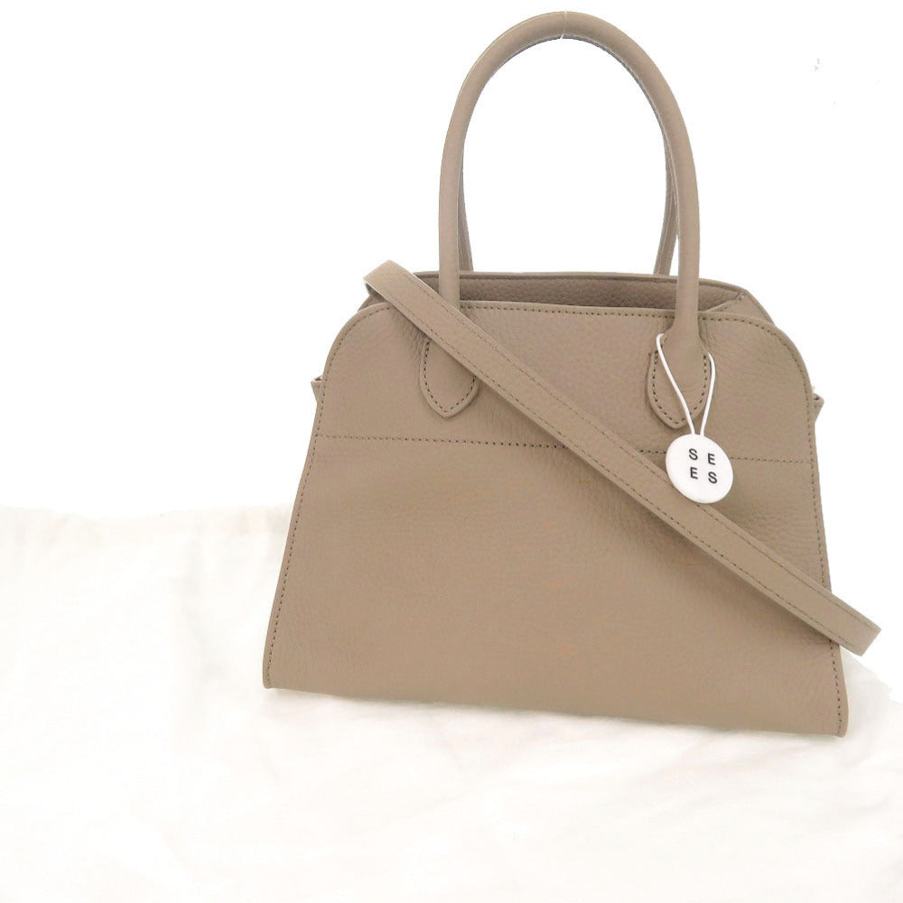 新品同様 ザ ロウ ソフト マルゴー 10 レザー ダークトープ 2WAY ハンドバッグ ショルダーバッグ 1836【中古】THE ROW