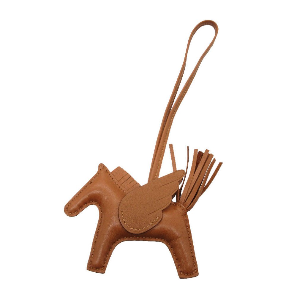 美品 エルメス バッグチャーム ロデオ ペガサス PM キーホルダー アニョーミロ ゴールド ブラウン 1839【中古】HERMES