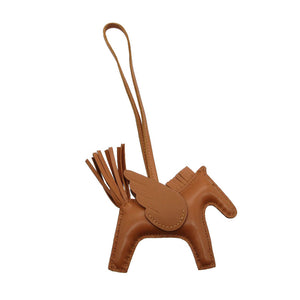 美品 エルメス バッグチャーム ロデオ ペガサス PM キーホルダー アニョーミロ ゴールド ブラウン 1839【中古】HERMES