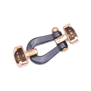 美品 フレッド フォース10 ハーフダイヤ MM ブレスレット 750 K18PG/ブラックセラミック/ダイヤモンド ＃16 2連ブレスレット 1864【中古】FRED