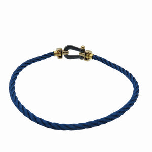 美品 フレッド フォース10 ハーフダイヤ MM ブレスレット 750 K18PG/ブラックセラミック/ダイヤモンド ＃16 2連ブレスレット 1864【中古】FRED