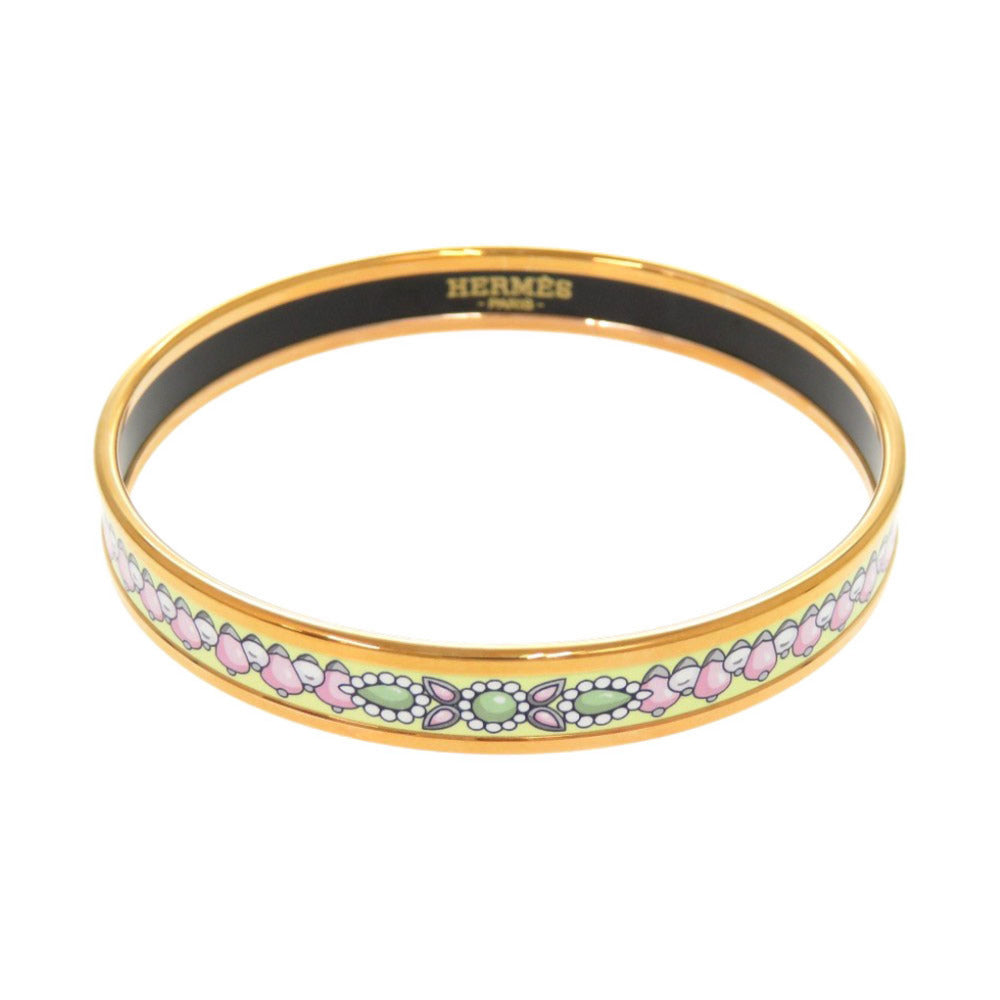 新品同様 エルメス エマイユPM マハラジャの装身具 メタル ピンクゴールド金具 マルチカラー バングル ブレスレット 1873【中古】HERMES