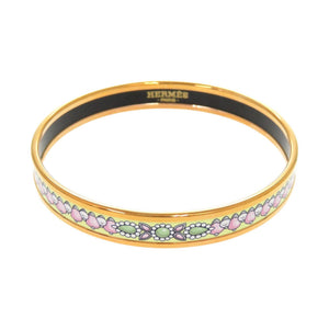 新品同様 エルメス エマイユPM マハラジャの装身具 メタル ピンクゴールド金具 マルチカラー バングル ブレスレット 1873【中古】HERMES