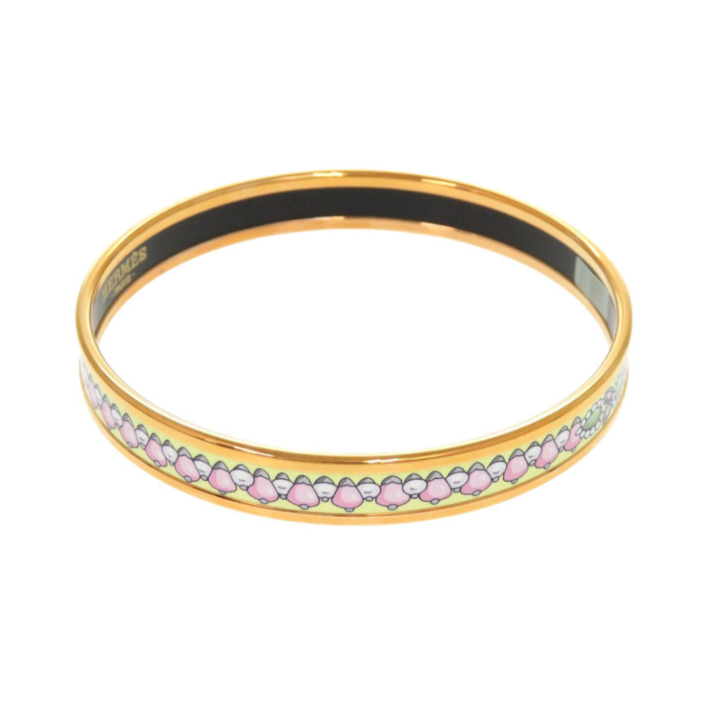 新品同様 エルメス エマイユPM マハラジャの装身具 メタル ピンクゴールド金具 マルチカラー バングル ブレスレット 1873【中古】HERMES