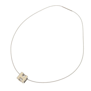 美品 エルメス カージュドアッシュ Hキューブ メタル シルバー アイボリー ネックレス 1878【中古】HERMES