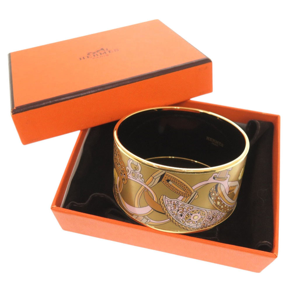 新品同様 エルメス エマイユ TGM メタル ゴールド バングル 1880【中古】HERMES