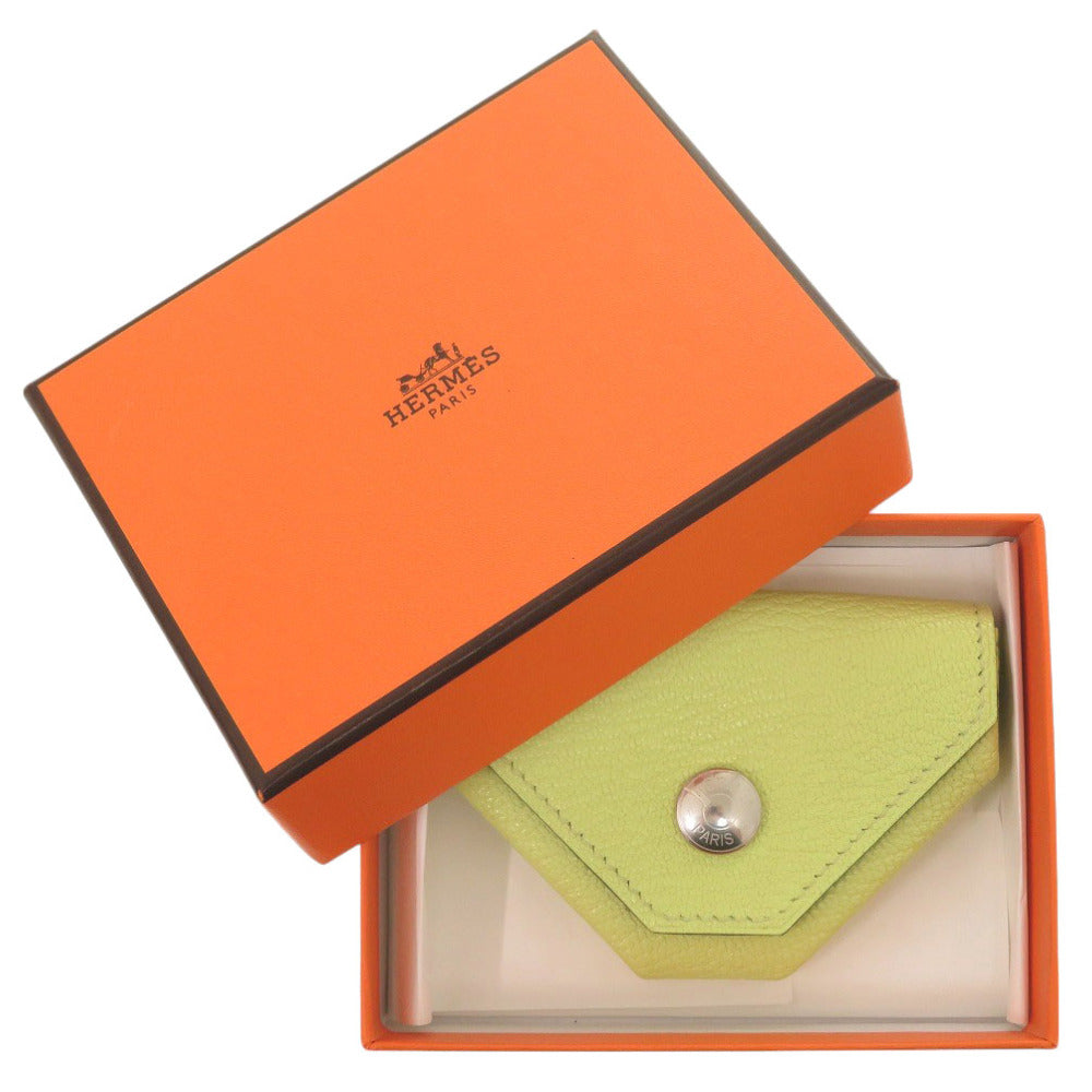新品同様 エルメス ルヴァンキャトル ヴェルソー シェーブル ライトグリーン/ミント シルバー金具 Y刻印(2020年製) コインケース 財布 1887【中古】HERMES
