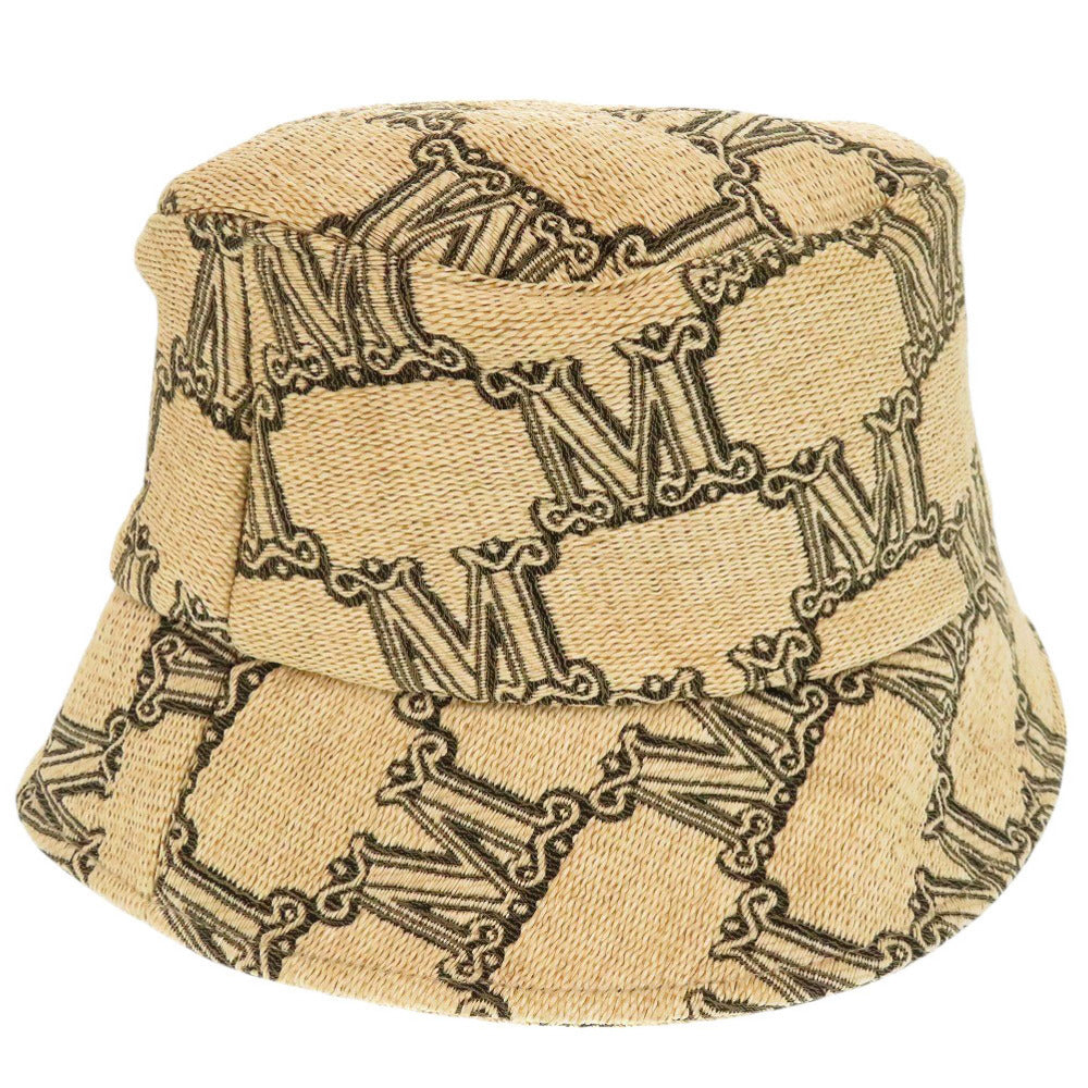 美品 マックスマーラ サイズ58 コットン ポリエステル ポリアミド ベージュ バケットハット 帽子 1901【中古】MAX MARA