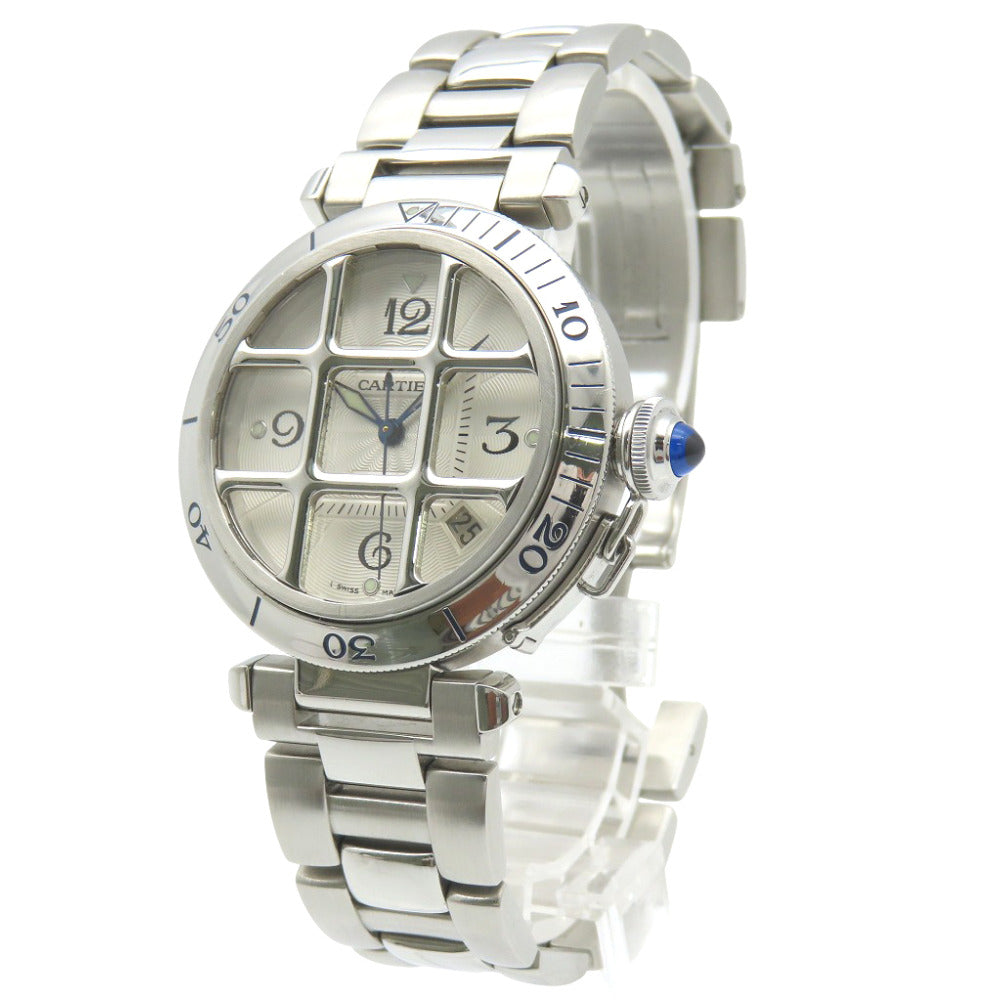 カルティエ パシャ コンベックス グリッド W31059H3 自動巻き 腕時計 SS シルバー 1914【中古】CARTIER メンズ