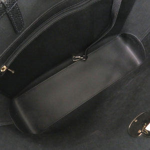 美品 ロンシャン キャヴァルケイド レザー ブラック トートバッグ 黒 0005【中古】Longchamp