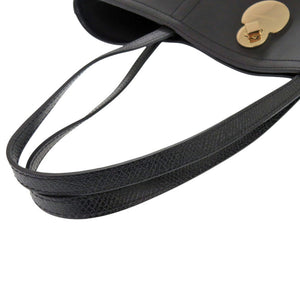 美品 ロンシャン キャヴァルケイド レザー ブラック トートバッグ 黒 0005【中古】Longchamp