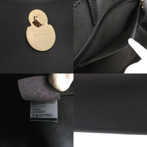 美品 ロンシャン キャヴァルケイド レザー ブラック トートバッグ 黒 0005【中古】Longchamp