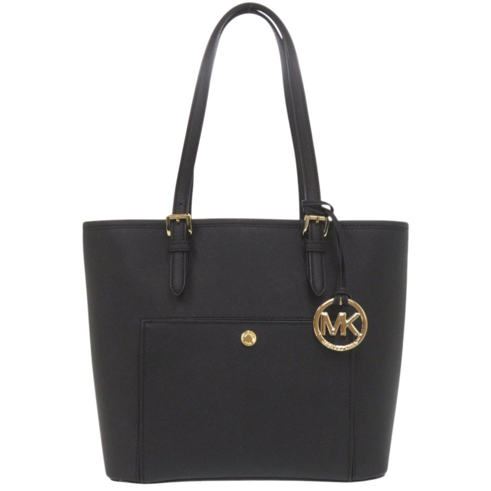 新品同様 マイケルコース レザー ブラック トートバッグ 黒 0006【中古】Michael Kors