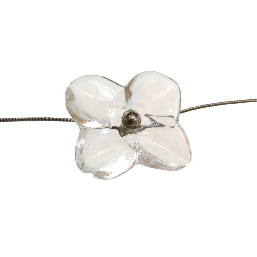 美品 バカラ フラワーモチーフ オルテンシア クリスタル シルバー クリア ネックレス 0011【中古】Baccarat