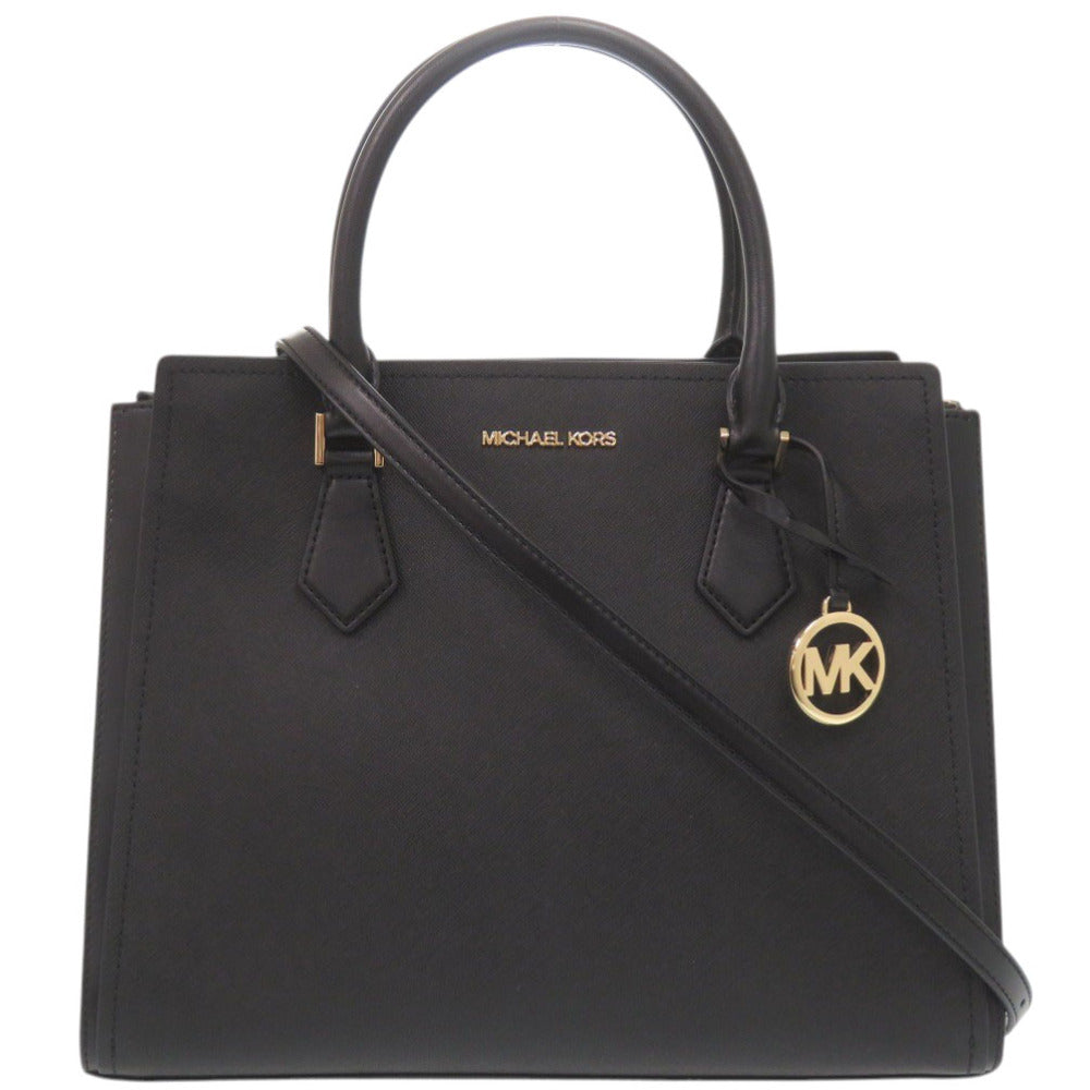 新品同様 マイケルコース 2WAY レザー ブラック トートバッグ 黒 0018【中古】Michael Kors