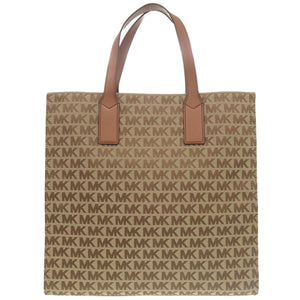 新品同様 マイケルコース 2WAY KENLY ラージ キャンバス/レザー ブラウン トートバッグ 茶 0019【中古】Michael Kors