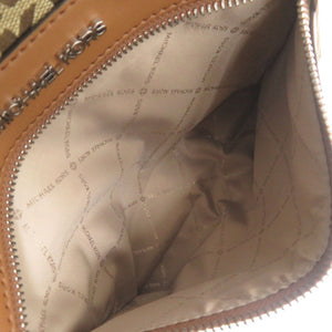 新品同様 マイケルコース 2WAY KENLY ラージ キャンバス/レザー ブラウン トートバッグ 茶 0019【中古】Michael Kors