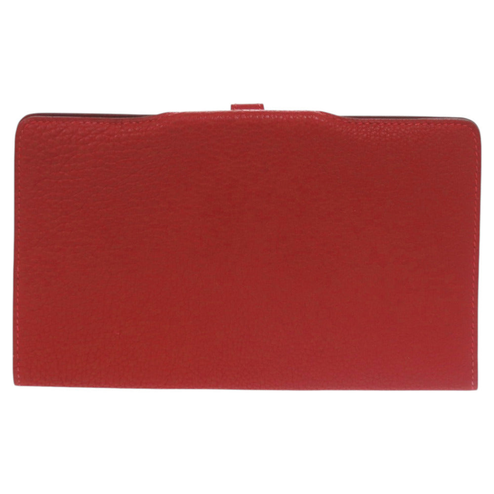 美品 エルメス ドゴンMM トゴ レッド 赤 長財布 0026【中古】HERMES