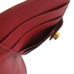 美品 エルメス ドゴンMM トゴ レッド 赤 長財布 0026【中古】HERMES
