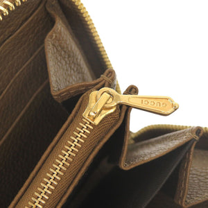 新品同様 グッチ ズゥミ 570661 レザー ブラウン ラウンドファスナー 長財布 0061【中古】GUCCI
