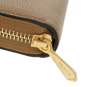 新品同様 グッチ ズゥミ 570661 レザー ブラウン ラウンドファスナー 長財布 0061【中古】GUCCI