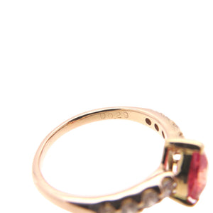 新品同様 パパラチアサファイア1.201ct ダイヤ0.29ct K18PG リング 10.5号 指輪 パパラチャサファイヤ/ピンクゴールド/ダイヤモンド 2.8g ジュエリー 0072【中古】 レディース