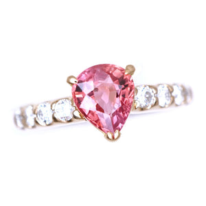 新品同様 パパラチアサファイア1.201ct ダイヤ0.29ct K18PG リング 10.5号 指輪 パパラチャサファイヤ/ピンクゴールド/ダイヤモンド 2.8g ジュエリー 0072【中古】 レディース